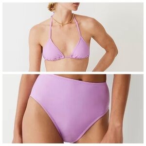 J crew heritage triangle bikini top and high waist bottoms size XS/S